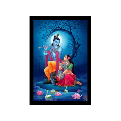 Roneclick Radha Krishna Painting with Synthetic Photo Frame (Multicolor)