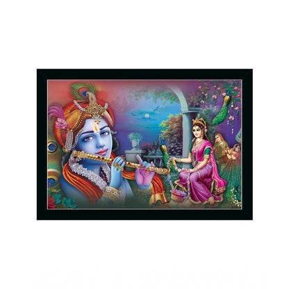 Roneclick Radha Krishna Painting with Synthetic Photo Frame (Multicolor)