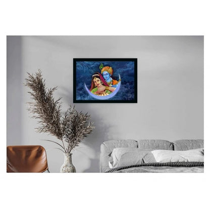 Roneclick Radha Krishna Painting with Synthetic Photo Frame (Multicolor)