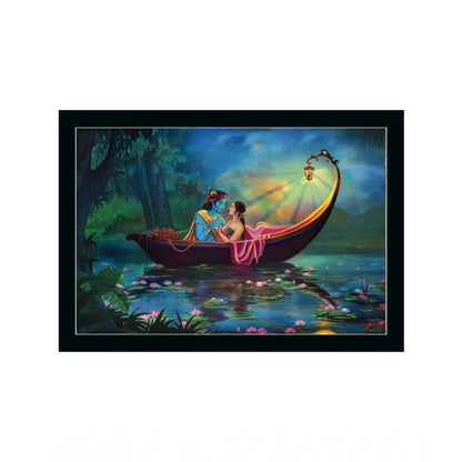 Roneclick Radha Krishna Painting with Synthetic Photo Frame (Multicolor)