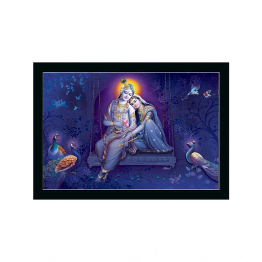 Roneclick Radha Krishna Painting with Synthetic Photo Frame (Multicolor)