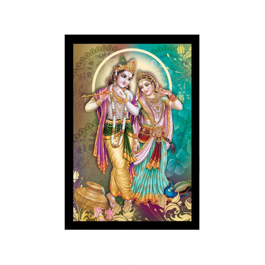 Roneclick Beautiful Radha Krishna Vinyl Sparkle Coated with Synthetic Photo Frame (Multicolor)