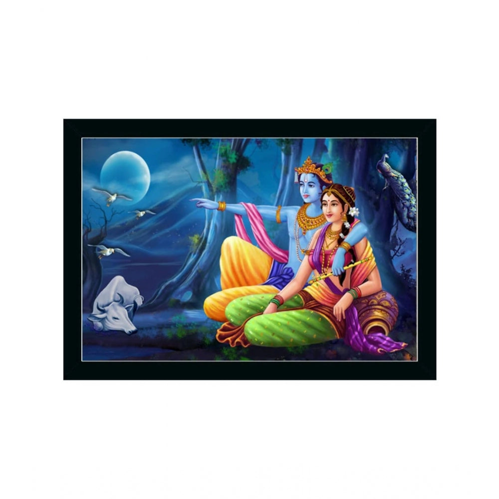 Roneclick Beautiful Radha Krishna Vinyl Sparkle Coated with Synthetic Photo Frame (Multicolor)