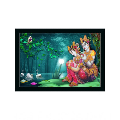 Roneclick Radha Krishna Painting with Synthetic Photo Frame (Multicolor)