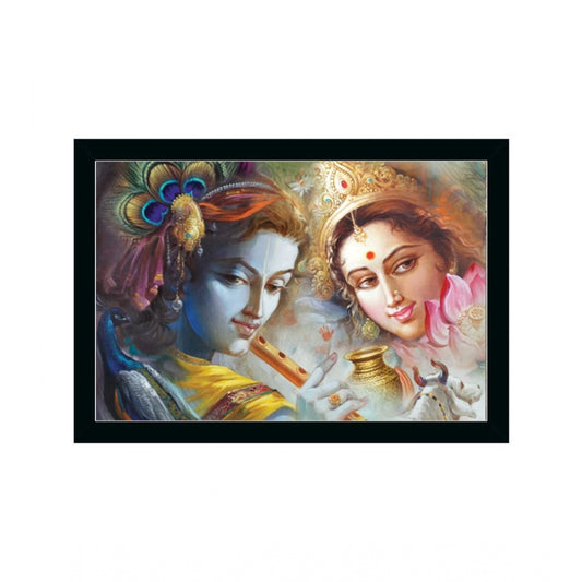 Roneclick Radha Krishna Painting with Synthetic Photo Frame (Multicolor)