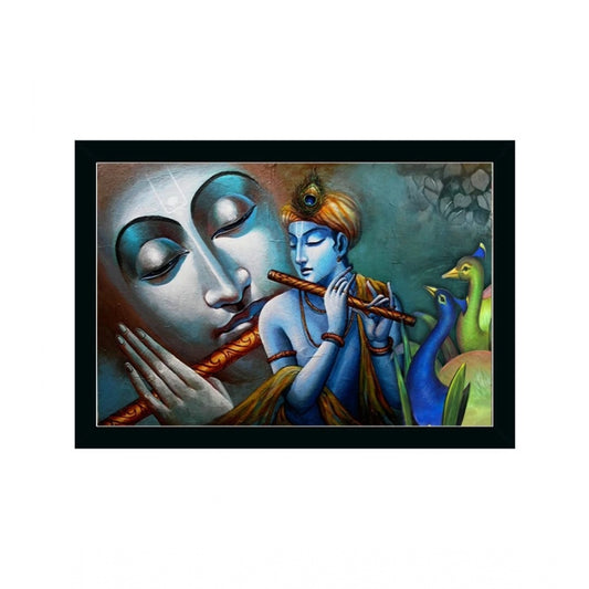 Roneclick Radha Krishna Painting with Synthetic Photo Frame (Multicolor)