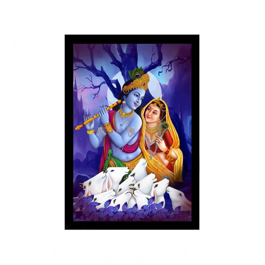 Roneclick Radha Krishna Painting with Synthetic Photo Frame (Multicolor)