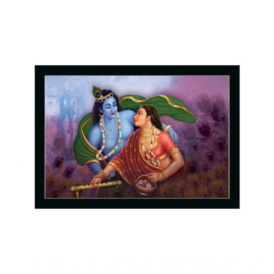 Roneclick Radha Krishna Painting with Synthetic Photo Frame (Multicolor)