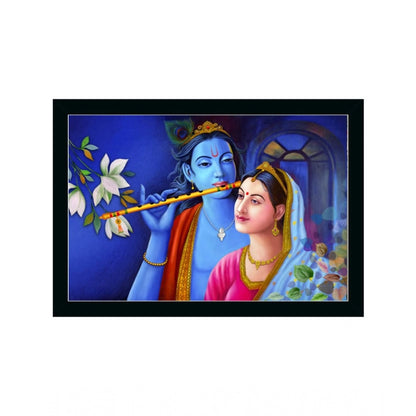 Roneclick Radha Krishna Painting with Synthetic Photo Frame (Multicolor)