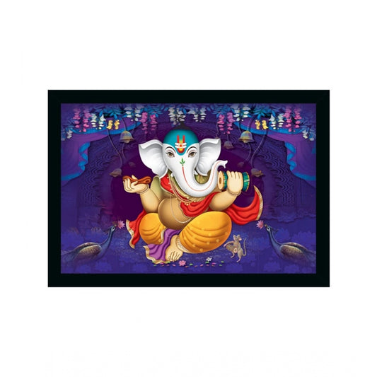 Roneclick Ganesh Photo with Synthetic Photo Frame (Multicolor)