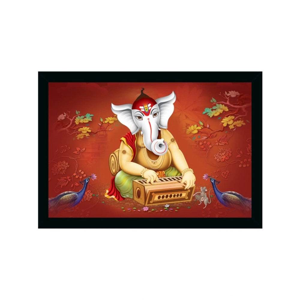 Roneclick Ganesh Photo with Synthetic Photo Frame (Multicolor)