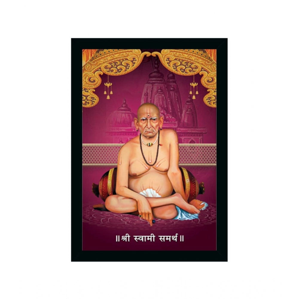 Roneclick Shri Swami Samarth Photo Frame with Synthetic Photo Frame (Multicolor)