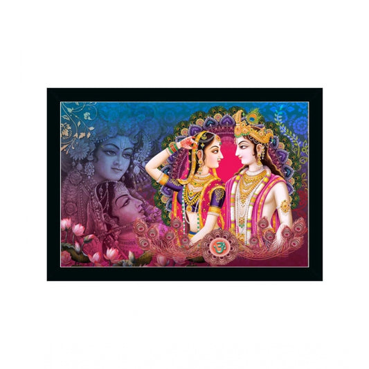 Roneclick Radha Krishna Painting with Synthetic Photo Frame (Multicolor)