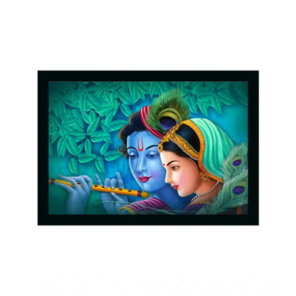 Roneclick Radha Krishna Painting Vinyl Sparkle Coated with Synthetic Photo Frame (Multicolor)