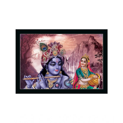 Roneclick Radha Krishna Painting with Synthetic Photo Frame (Multicolor)