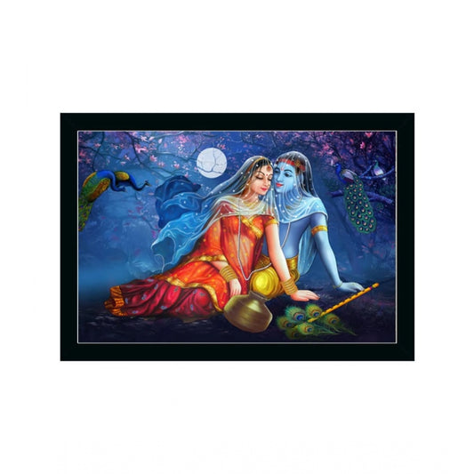 Roneclick Radha Krishna Painting with Synthetic Photo Frame (Multicolor)