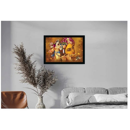 Roneclick Radha Krishna Painting with Synthetic Photo Frame (Multicolor)