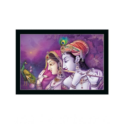 Roneclick Radha Krishna Painting with Synthetic Photo Frame (Multicolor)