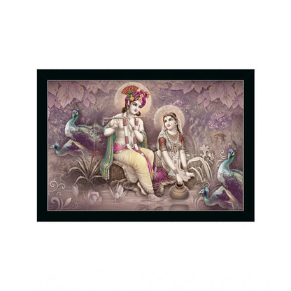 Roneclick Radha Krishna Painting with Synthetic Photo Frame (Multicolor)