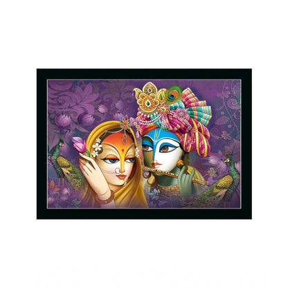 Roneclick Radha Krishna Painting with Synthetic Photo Frame (Multicolor)