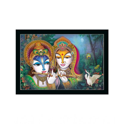 Roneclick Radha Krishna Painting with Synthetic Photo Frame (Multicolor)