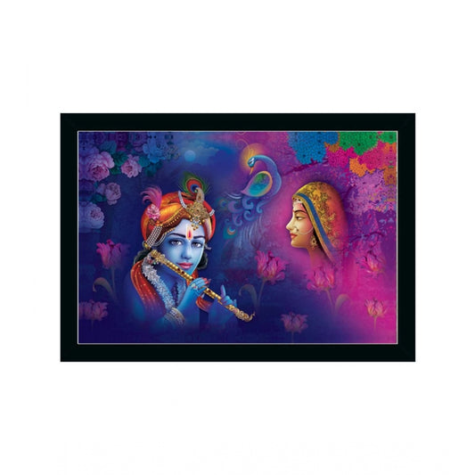 Roneclick Radha Krishna Painting with Synthetic Photo Frame (Multicolor)