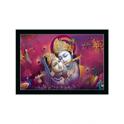 Roneclick Radha Krishna Painting with Synthetic Photo Frame (Multicolor)