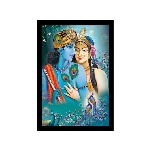 Roneclick Radha Krishna Painting with Synthetic Photo Frame (Multicolor)