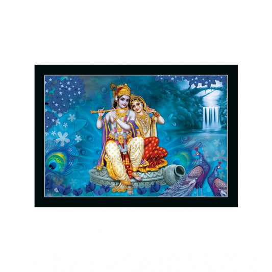 Roneclick Radha Krishna Painting with Synthetic Photo Frame (Multicolor)