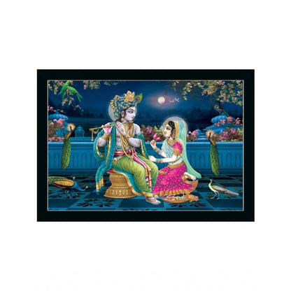 Roneclick Radha Krishna Painting with Synthetic Photo Frame (Multicolor)