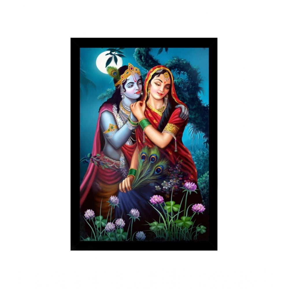 Roneclick Radha Krishna Painting with Synthetic Photo Frame (Multicolor)