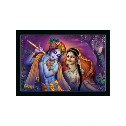 Roneclick Radha Krishna Painting with Synthetic Photo Frame (Multicolor)