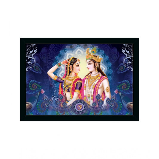 Roneclick Radha Krishna Painting with Synthetic Photo Frame (Multicolor)