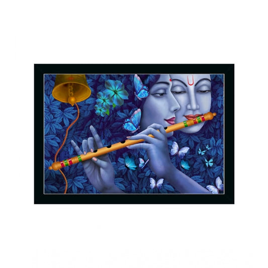 Roneclick Radha Krishna Painting with Synthetic Photo Frame (Multicolor)