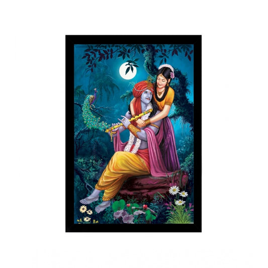 Roneclick Radha Krishna Painting with Synthetic Photo Frame (Multicolor)