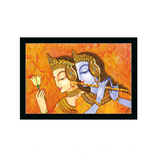 Roneclick Radha Krishna Painting with Synthetic Photo Frame (Multicolor)