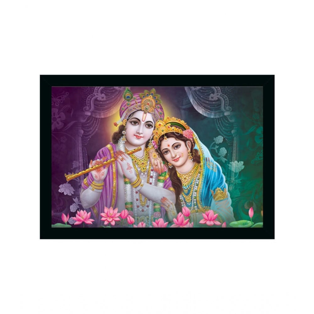 Roneclick Radha Krishna Painting with Synthetic Photo Frame (Multicolor)