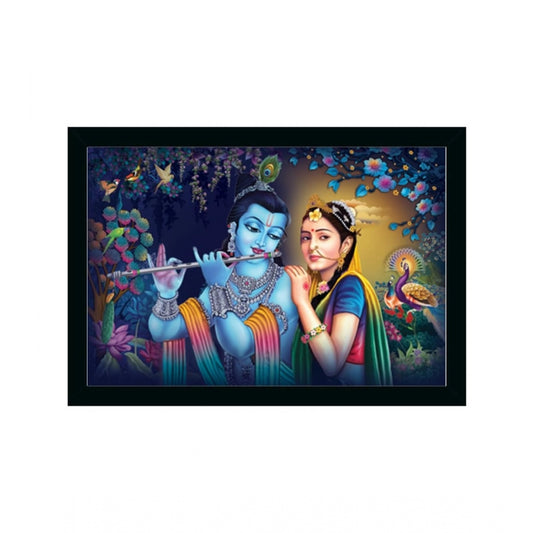 Roneclick Radha Krishna Painting with Synthetic Photo Frame (Multicolor)