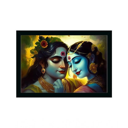 Roneclick Radha Krishna Painting with Synthetic Photo Frame (Multicolor)