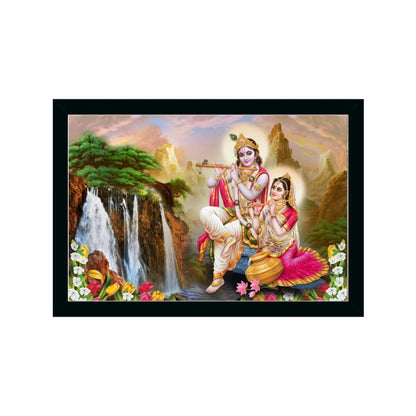 Roneclick Radha Krishna Painting with Synthetic Photo Frame (Multicolor)