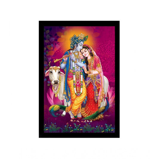 Roneclick Radha Krishna Painting with Synthetic Photo Frame (Multicolor)