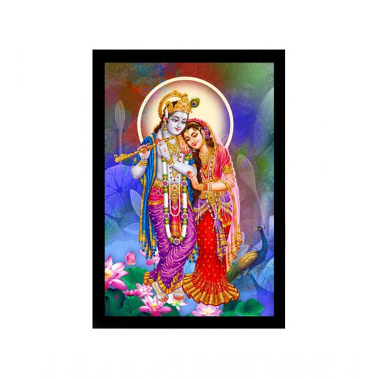 Roneclick Radha Krishna Painting with Synthetic Photo Frame (Multicolor)