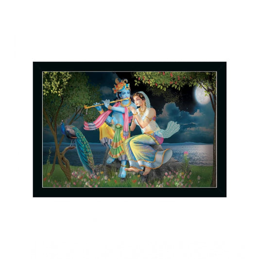 Roneclick Radha Krishna Painting with Synthetic Photo Frame (Multicolor)