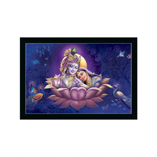 Roneclick Radha Krishna Painting with Synthetic Photo Frame (Multicolor)