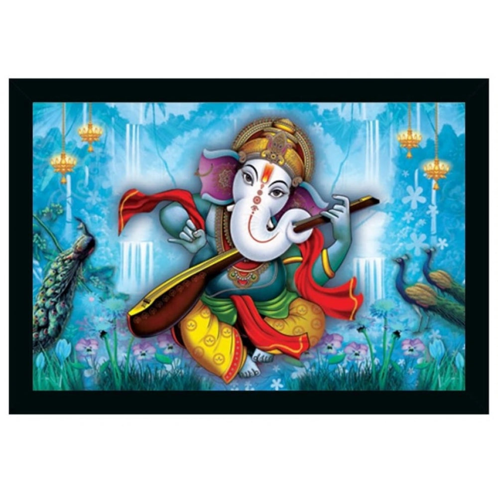 Roneclick Ganesh Photo with Synthetic Photo Frame (Multicolor)