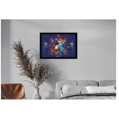 Roneclick Radha Krishna Painting with Synthetic Photo Frame (Multicolor)