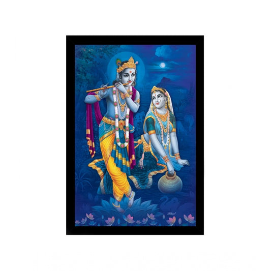 Roneclick Radha Krishna Painting with Synthetic Photo Frame (Multicolor)