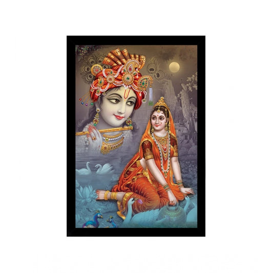 Roneclick Radha Krishna Painting with Synthetic Photo Frame (Multicolor)