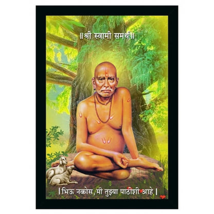 Roneclick Shri Swami Samarth Photo Frame with Synthetic Photo Frame (Multicolor)