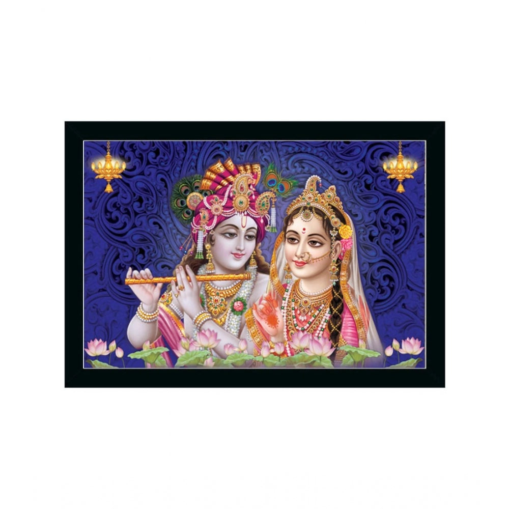 Roneclick Radha Krishna Painting with Synthetic Photo Frame (Multicolor)